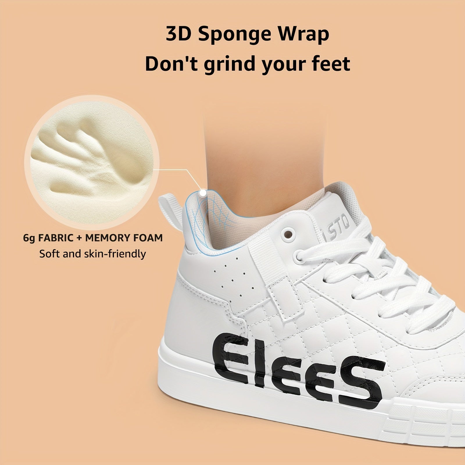Women's Argyle Quilted Mid Skate Shoes Lace up Comfort Basketball Shoes
