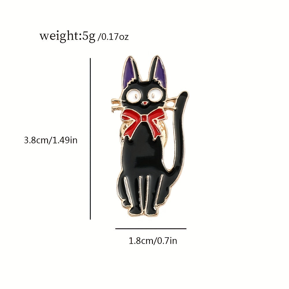 Enamel Magic Girl Cat Brooch for Boys
