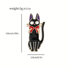 Enamel Magic Girl Cat Brooch for Boys
