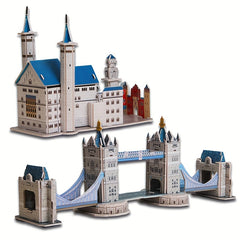 2pcs 3D Hand-assembled Architectural Model Puzzle Gift
