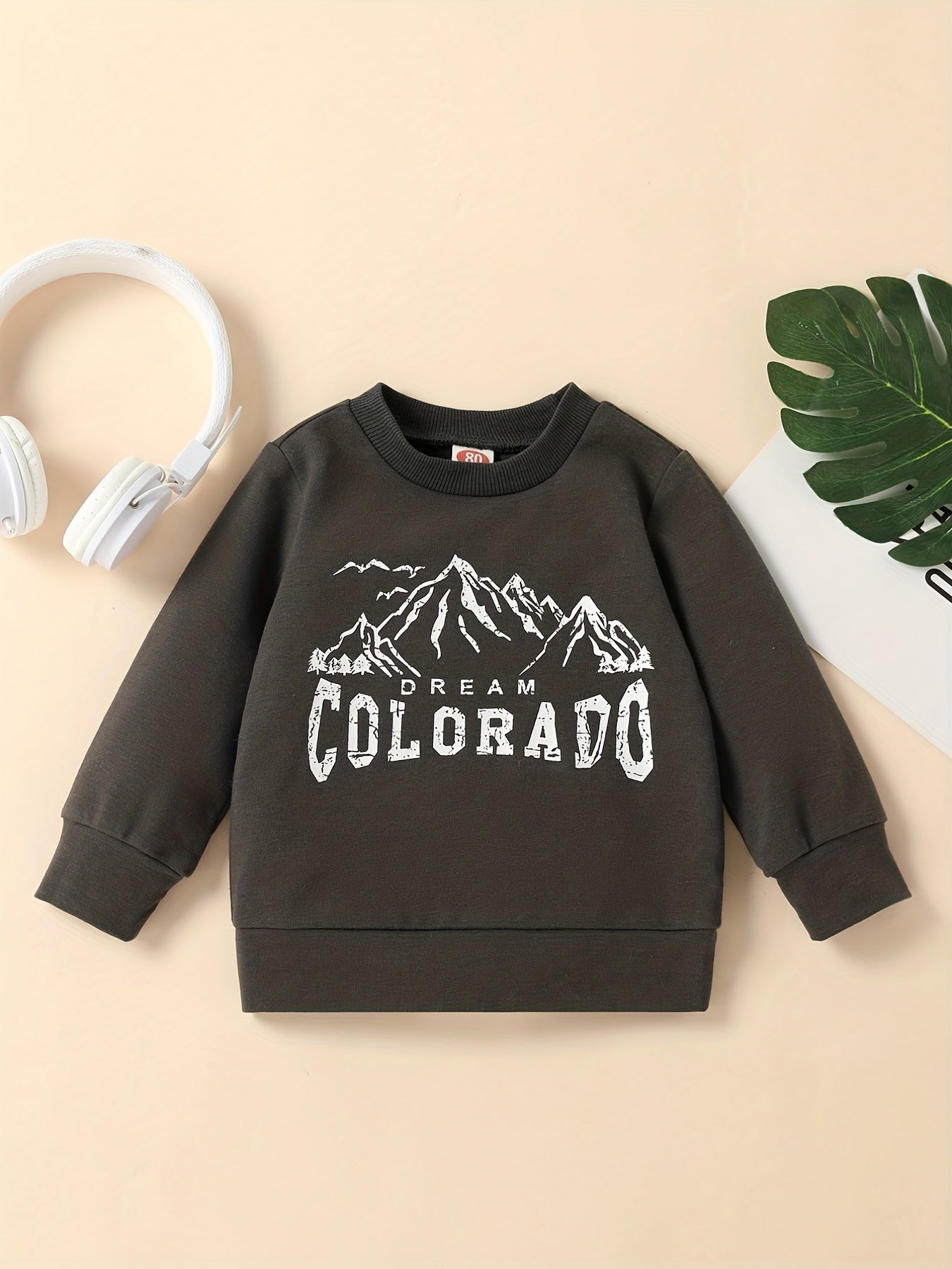 Infant Crew Neck Sweatshirt Letter Print Shirt Tops