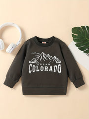 Infant Crew Neck Sweatshirt Letter Print Shirt Tops