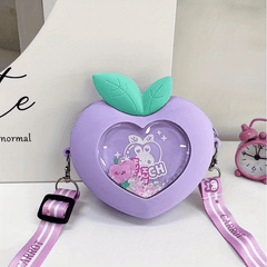 Novelty Peach Shape Crossbody Bag Coin Purse