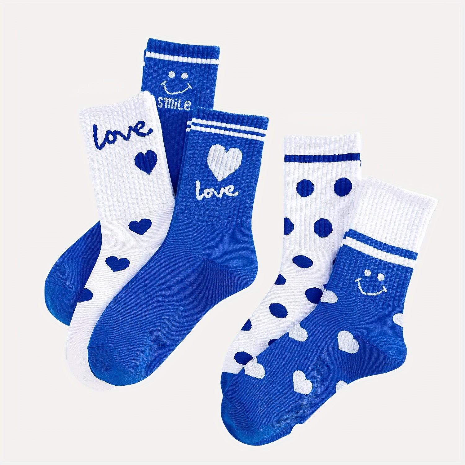 5 Pairs Soft Cotton Mid Tube Socks Pack Women's Stockings