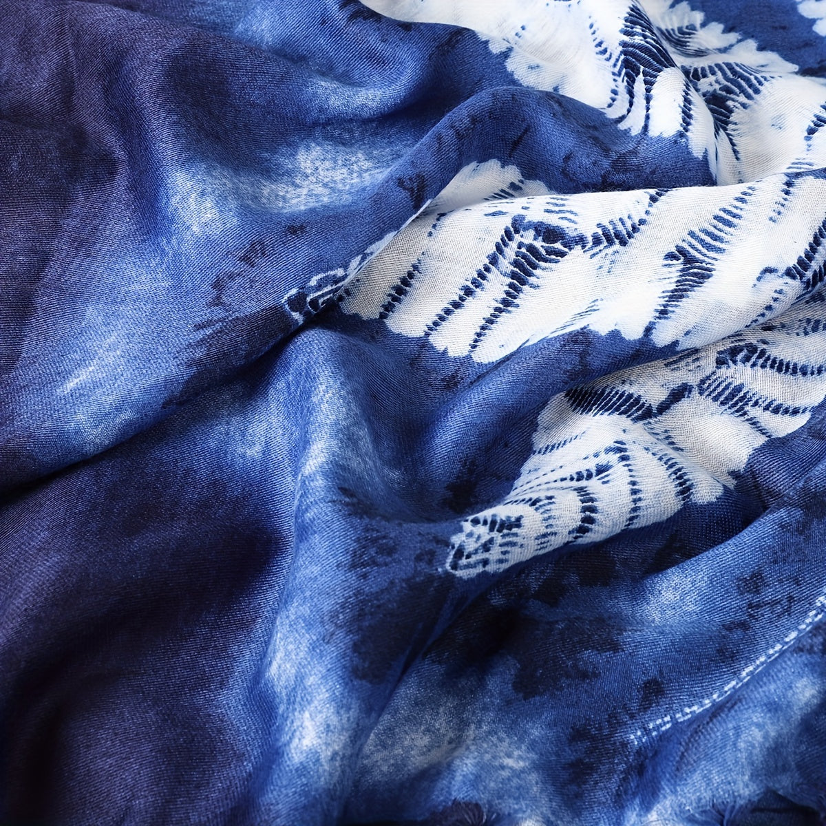 Tie Dye Tassel Scarf Vintage Print Shawl Boho Headwraps