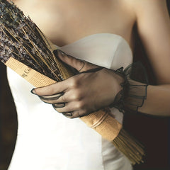Short Transparent Ruffle Gloves for Women