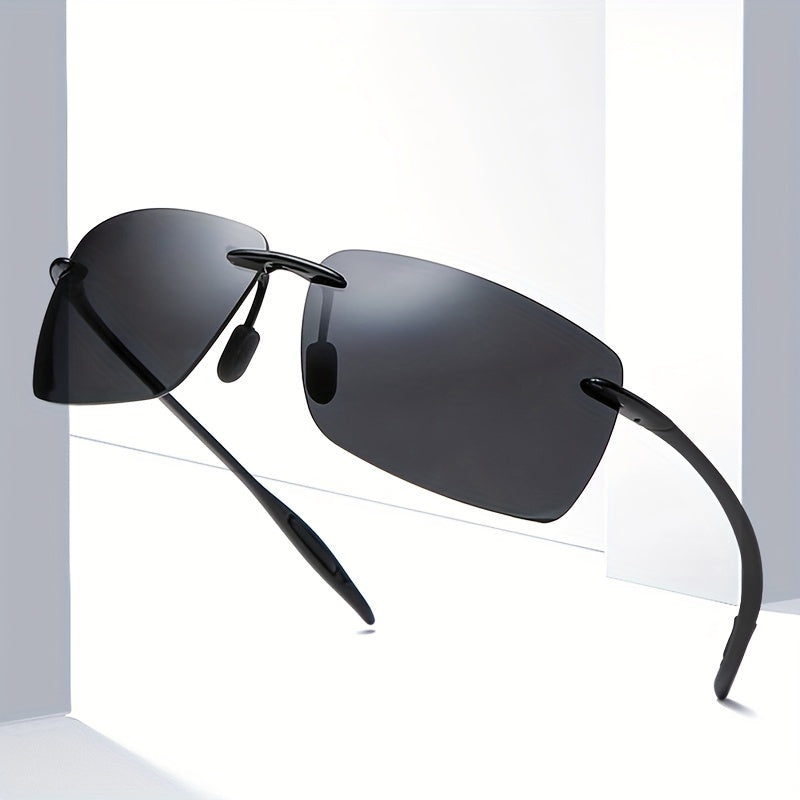 Men's Rimless UV400 Sunglasses for Driving Outdoor Fishing