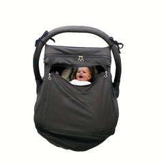 Baby Car Seat Cover with Breathable Window & Anti-Mosquito Hood