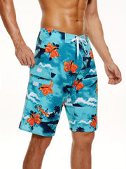 Men's Block Beach Shorts Active Slightly Stretch Breathable Drawstring Swim Trun