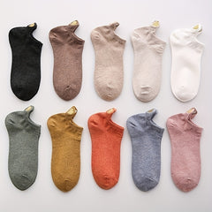 10 Pairs Women's Heart Embroidered Ankle Socks