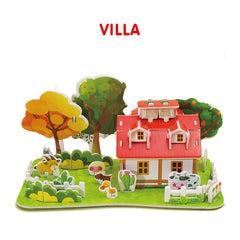Villa 3D Model Puzzle DIY Toy Fun Toy Christmas Thanksgiving Gift