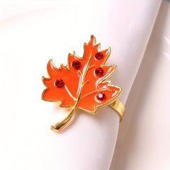1Pc Maple Leaf Napkin Rings Cast Iron Plants Shaped Napkin Buckles