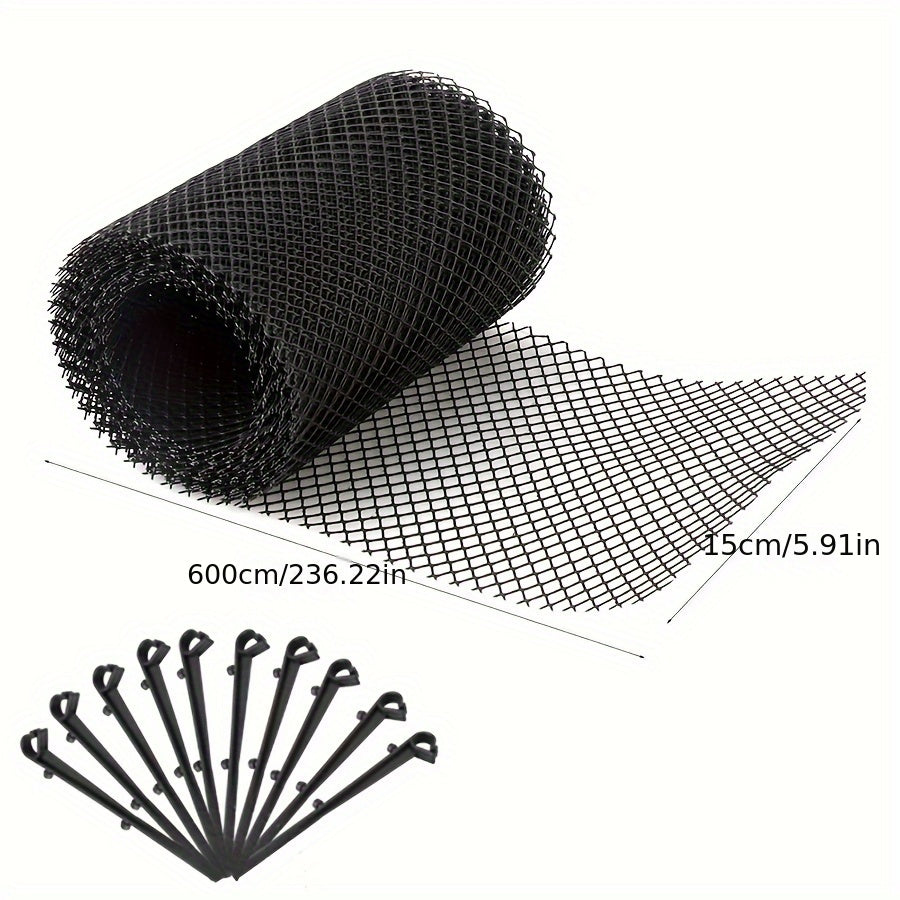 Drainage Protection Net Eaves Net Set with 10 Ground Nails
