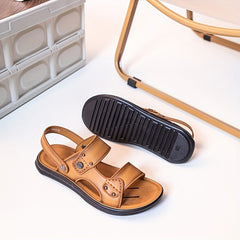 Men Non Slip Sandals Leather Quick Dry Beach Shoes