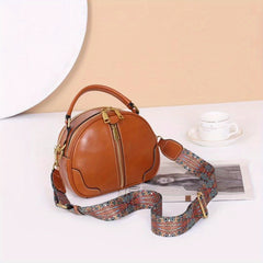 Leather Crossbody Bag Small Zipper Shoulder Purse