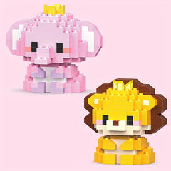 2pcs Cartoon Animals Building Blocks Toys - Lion & Sheep Chicken & Elephant