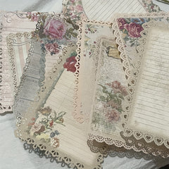 10pcs Retro Lace Journal Decoration Material For Students Teens