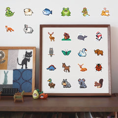 50pcs Animal Diamond Painting Stickers Kit DIY Craft Mosaic Stickers