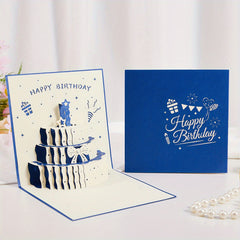 3D Pop Up Birthday Cake Greeting Card - Perfect For Various Occasions