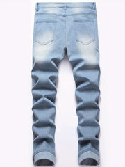 Men's Slim Fit Jeans Distressed Stretch Denim Pants