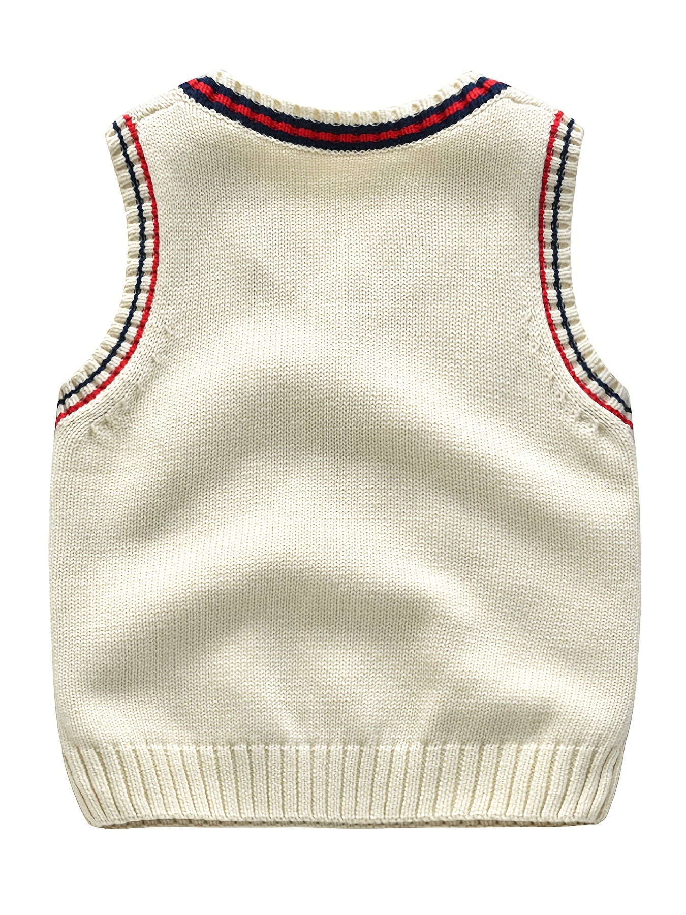 Boys V Neck Cable Knit Vest Sleeveless Pullover Sweater Top