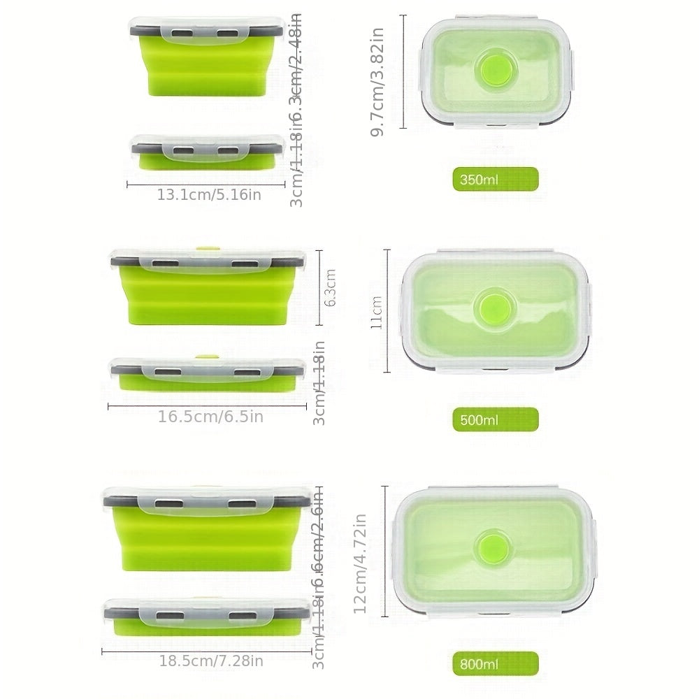 Portable Silicone Lunch Box Fresh Keeping Microwave Safe