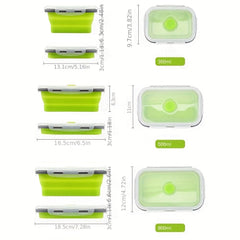 Portable Silicone Lunch Box Fresh Keeping Microwave Safe