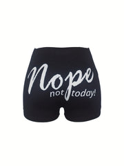 Print Skinny Casual Elastic Waist Shorts