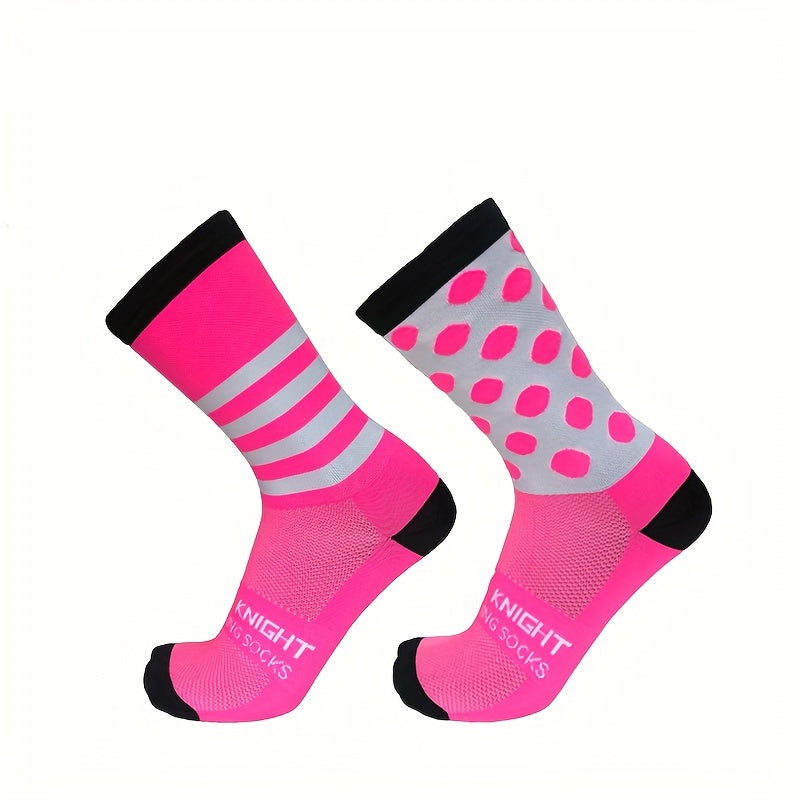 Men's Professional Stripes Dots Socks Nylon Outdoor Cycling