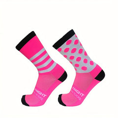 Men's Professional Stripes Dots Socks Nylon Outdoor Cycling
