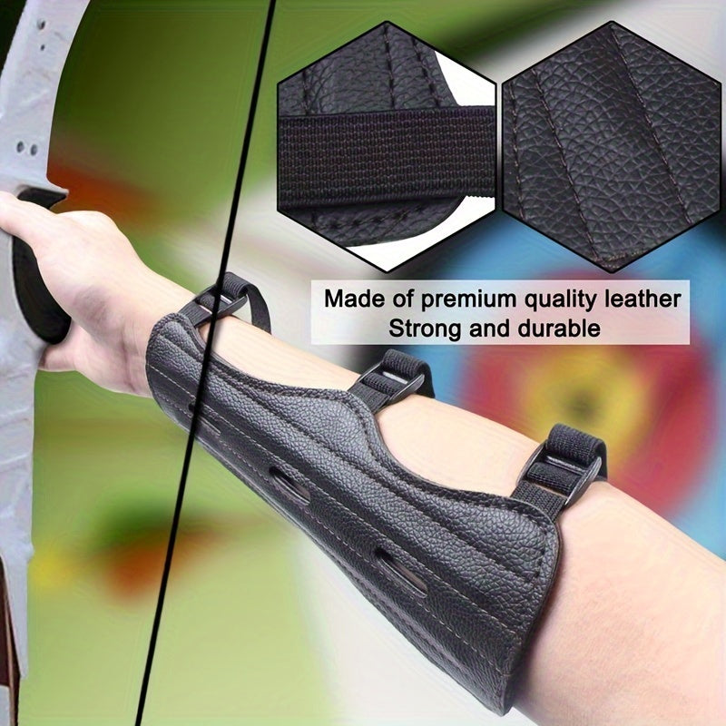 Archery Armguard Adjustable Forearm Wrist Protector For Traditional Bow