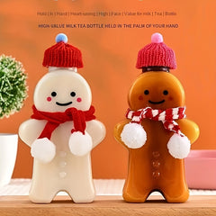 350ml Gingerbread Man Water Cup w/ Lid for Sports Travel