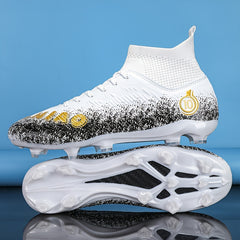 Boys' High Top Spiked Football Cleats Non Slip Outdoor Soccer Shoes