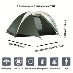 4 Person Mosquito Proof Waterproof Sun Protection Tent