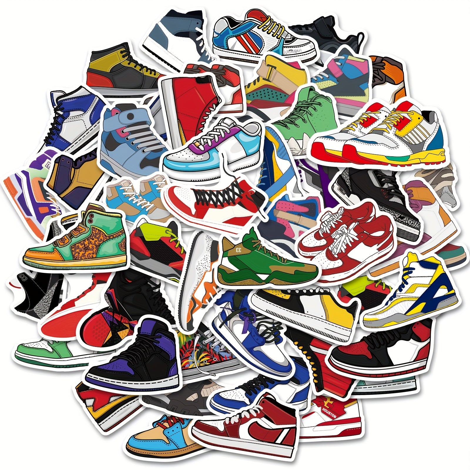 50pcs Shoe Assembly Stickers Waterproof Vinyl Notebook Stickers