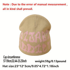 Y2K Multicolor Letter Woolen Hat Street Style