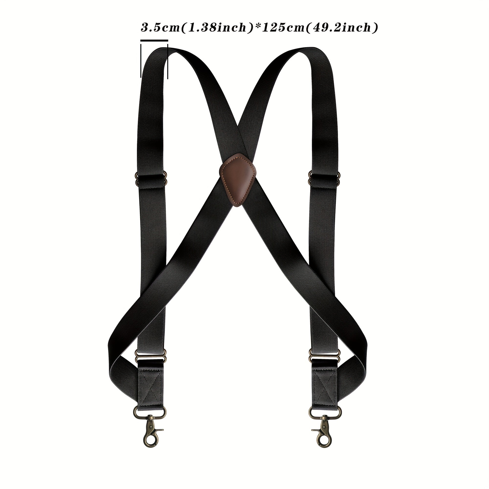 Men's Adjustable Elastic Suspenders Braces with X Shape Design