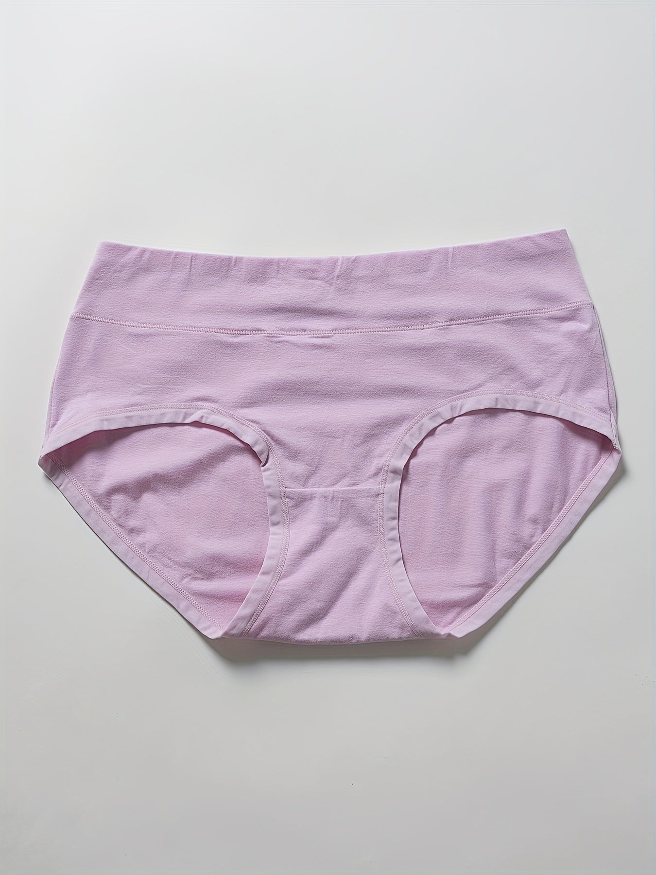 3 Pack Plus Size High Rise Panties Set Solid Color Medium Stretch