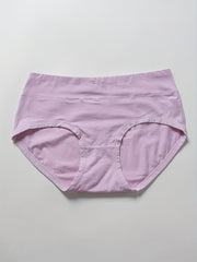 3 Pack Plus Size High Rise Panties Set Solid Color Medium Stretch
