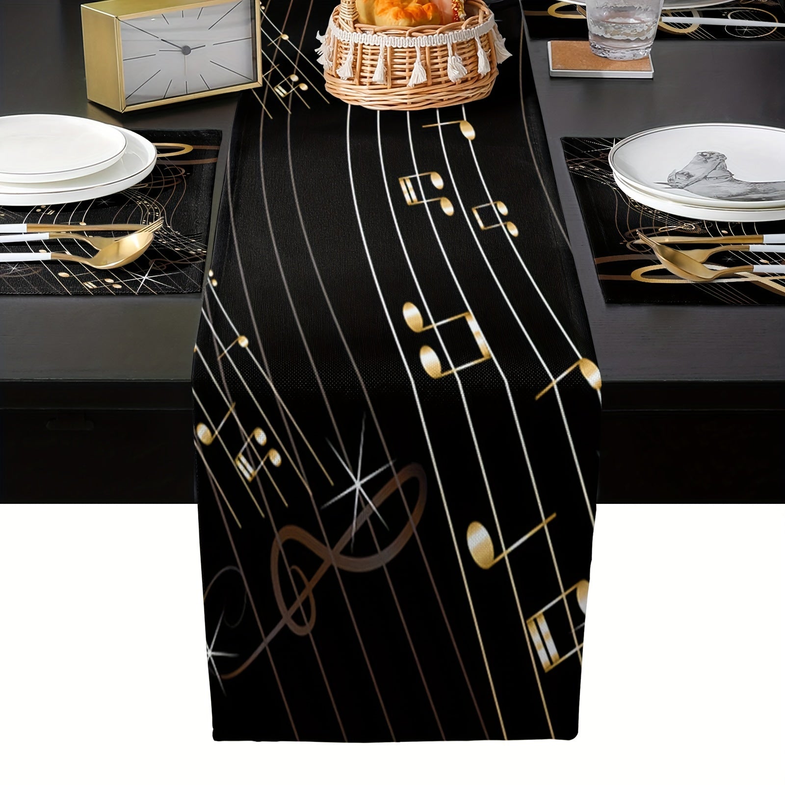 Music Note Table Runner 13x72 Inch