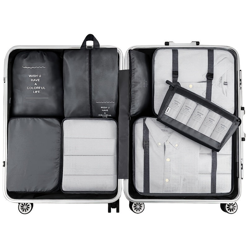 8PC Luggage Packing Cubes Set Waterproof Tavel Luggage Organizer For Suitcase