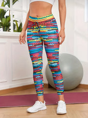 Rainbow Striped Butt Lifting Yoga Fitness Leggings