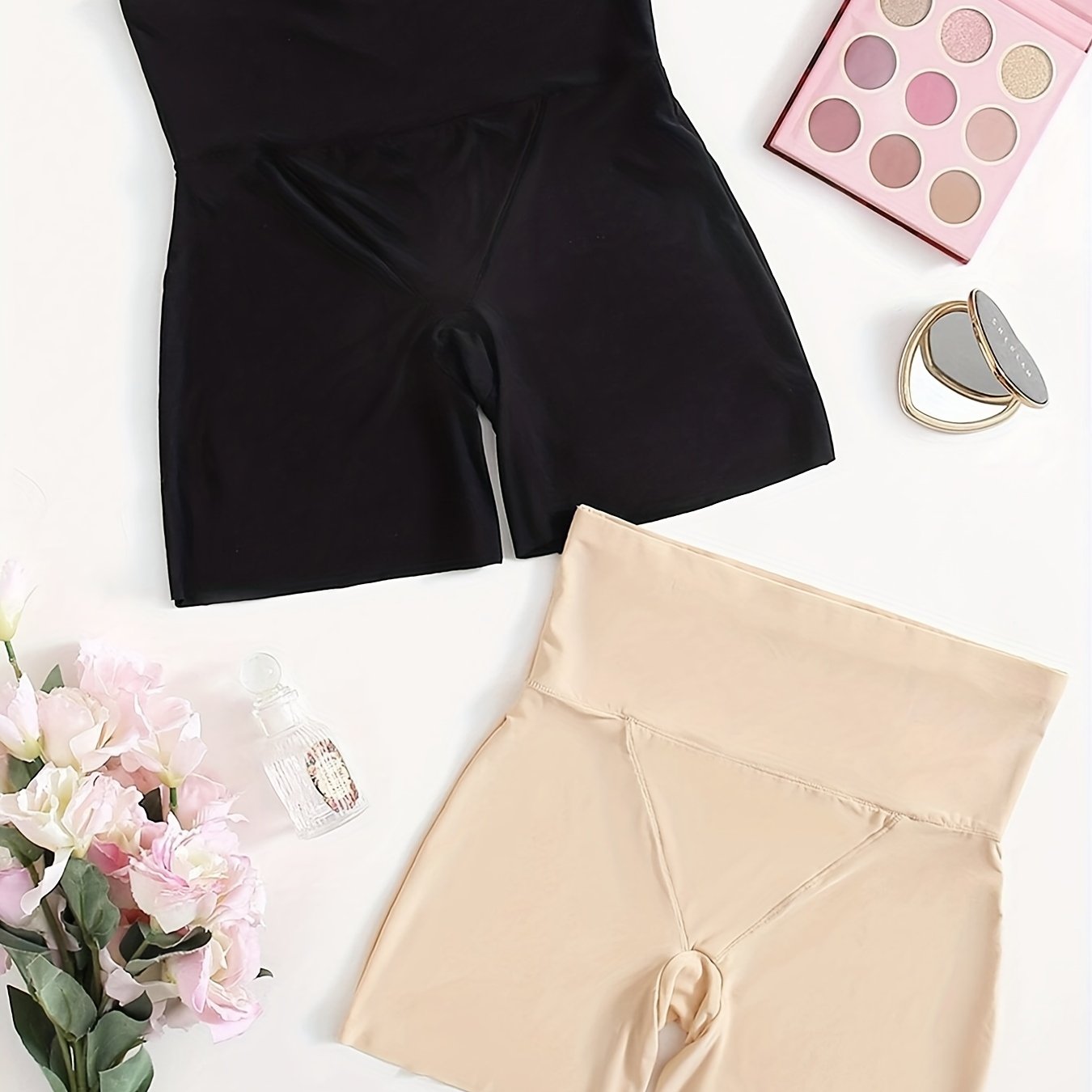 2 Pcs High Waist Boy Short Panties Seamless Elastic Tummy Control Shorts Women's