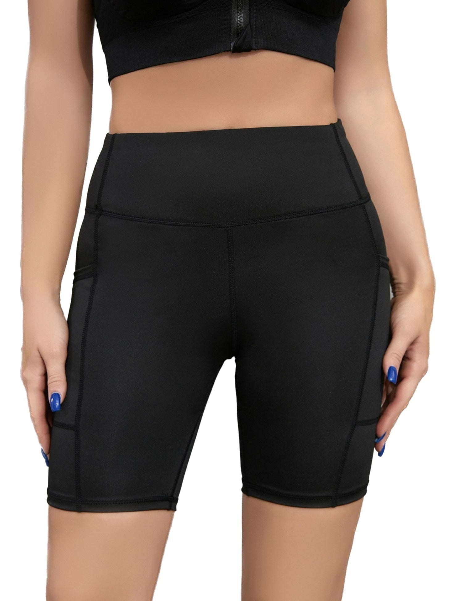Women's Quick Dry Yoga Shorts with High Waist & Pockets