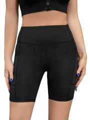 Women's Quick Dry Yoga Shorts with High Waist & Pockets