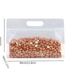 10pcs Eight side Sealed Food Bag Self standing Self sealed Snacks Nuts Clear Pla