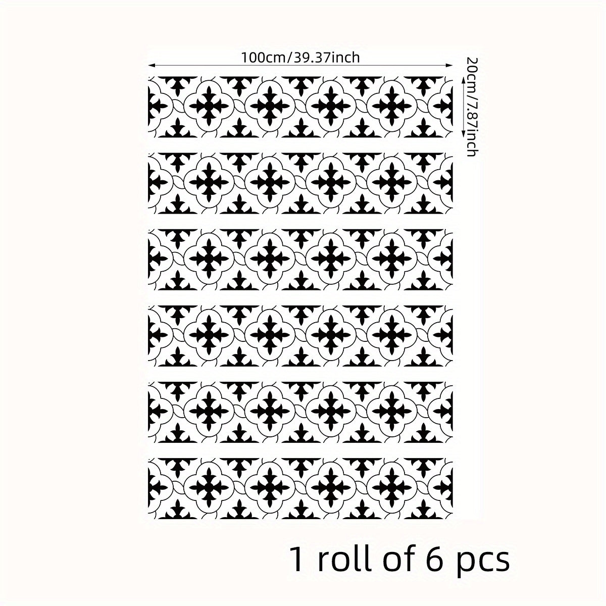 6pcs Moroccan Pattern Stair Stickers Self-adhesive Wallpaper Home Decor