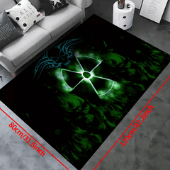 Nuclear Skeleton Halloween Rug Non-slip Resistant Machine Washable