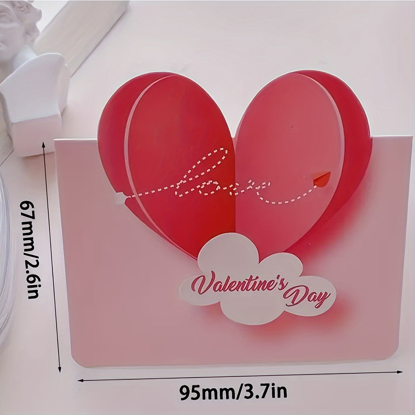 8pcs Heart-shaped Handwritten Greeting Cards Blank Wishes Message Postcards