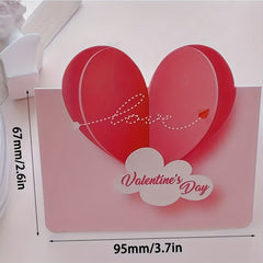 8pcs Heart-shaped Handwritten Greeting Cards Blank Wishes Message Postcards
